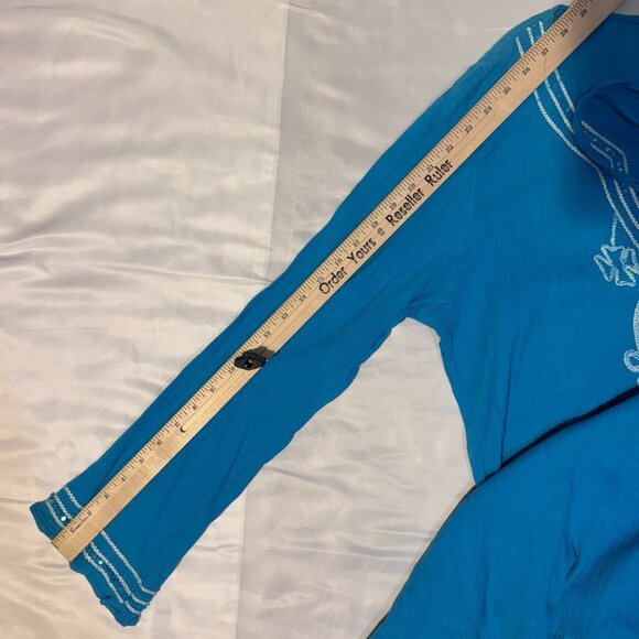 Lot of 2 International Concepts Pink & Blue Tunic Top - L/XL Embroidered NWT - Picture 9 of 9